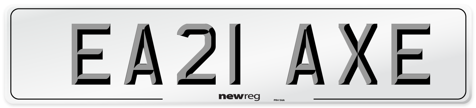 EA21 AXE Number Plate from New Reg